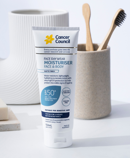 A Cancer Council moisturising sunscreen tube from the Vitality Brands range